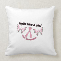 Fight like a girl throw pillow