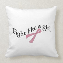 Fight like a girl throw pillows