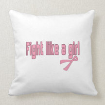 Fight like a girl throw pillows