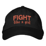 Fight Like A Girl Uterine Cancer embroidered hats
