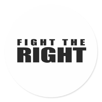 Fight the Right Round Sticker by AntiRepublican