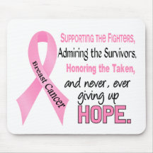 Fighters Survivors Taken Pink Ribbon Breast Cancer Mouse Pad