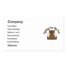 Fighting for my son (boy bear) business card templates