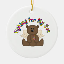 Fighting for my son (boy bear) christmas ornaments