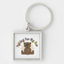 Fighting for my son (boy bear) keychains