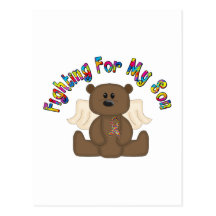 Fighting for my son (boy bear) post card
