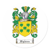 FIGUEROA FAMILY CREST -  FIGUEROA COAT OF ARMS STICKERS