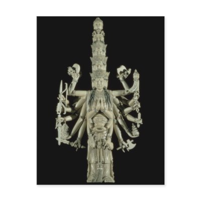 Figure of the Hindu Goddess Kali Postcard by bridgemanart