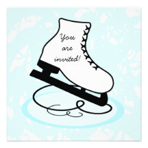 Figure Skate Skate Party Invitations