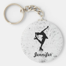 Figure Skater Girl & Name Key Chain (ice)