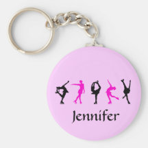 Figure Skater Girls & Name Key Chain (pale pink)