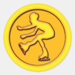 Figure Skater Round Sticker
