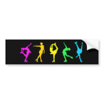 Figure Skaters Neon Pastel Rainbow Bumper Stickers