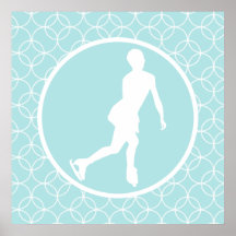 Figure Skating; Baby Blue Circles Poster