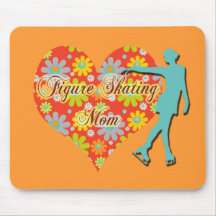 Figure Skating Mom - Flowers/Heart/Skater Mouse Pads