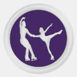 Figure Skating Pair Round Stickers