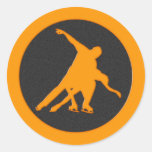 Figure Skating Pair Round Stickers
