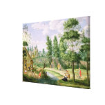 Figures in the Grounds of a Country House Canvas Print