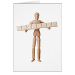 Figurine with eight empty text blocks greeting card