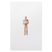 Figurine with two empty text blocks customized stationery