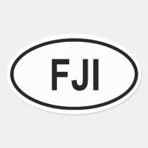 Fiji "FJI" Oval Sticker