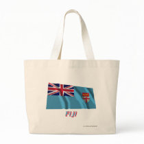 Fiji Waving Flag with Name Canvas Bag