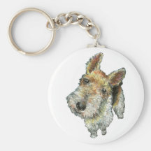 Fil-d'une chevelure-renard-Terrier Porte-clefs