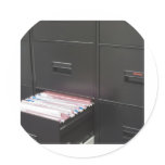 File cabinet round stickers