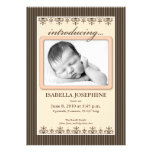 Filet faire-part de naissance de pêche 5x7 chic"