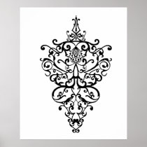 Filigree black posters