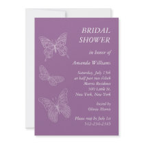 Filigree Butterfly Bridal Shower (purple) Personalized Invitation