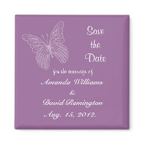 Filigree Butterfly Save The Date Magnet