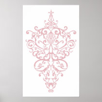 filigree pink posters