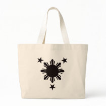 Filipino Basic Sun and Stars - Black Canvas Bags