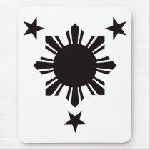 Filipino Basic Sun and Stars - Black Mouse Pads