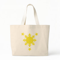 Filipino Basic Sun and Stars - Yellow Canvas Bags