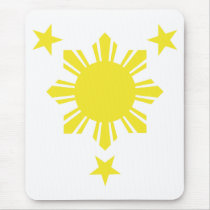 Filipino Basic Sun and Stars - Yellow Mouse Pads