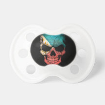 Filipino Flag Skull on Black Baby Pacifiers