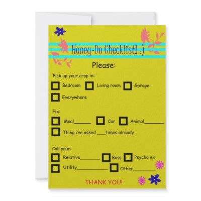 fill in honey-do list by wolffreeborn