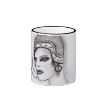 Fille 2 d'art déco tasses