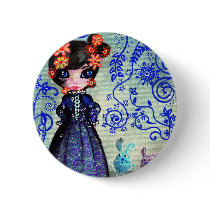 fille aux lapinous pin's