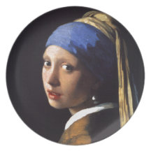 Fille avec une boucle d'oreille de perle, par Verm Assiette Pour Soirée