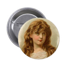 Fille blanche de crème glacée de montagne de rétro badge avec épingle