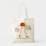 Fille d'achats de taille vers le bas sac fourre-tout