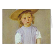 Fille dans un chapeau de paille, Mary Cassatt Cartes De Vœux