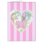 Fille de bénédictions de coeur de bébé de jungle carte de vœux