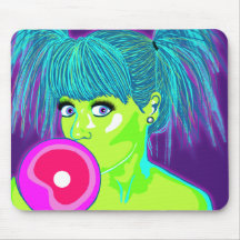 Fille de bubble-gum tapis de souris