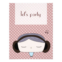 fille de cheveux cartons d'invitation