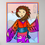 Fille de copie d'affiche de grues