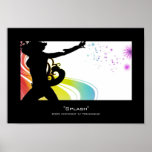 Fille de danse d'arc-en-ciel "éclaboussure " affiche